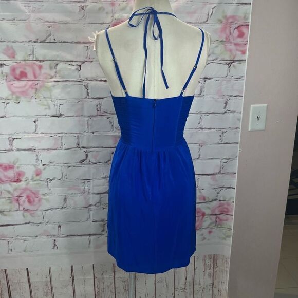 Amanda Uprichard Women's Smocked Side Double Strap Mini Sundress Blue Size PS - Picture 8 of 13